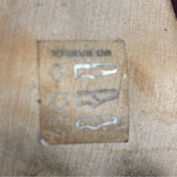 FREE PEOPLE Sz 8.5 (estimated) Burgundy Strappy Leather Ankle Boots Stacked Heel - Picture 13 of 14